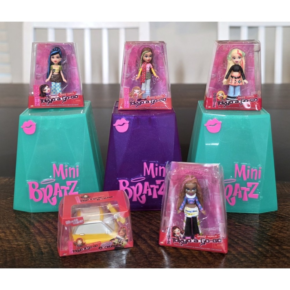 Bratz Mini Dolls Tokyo A Go Go Cloe Yasmin Jade Sasha Cruiser‎ 3 Cases Lot of 5